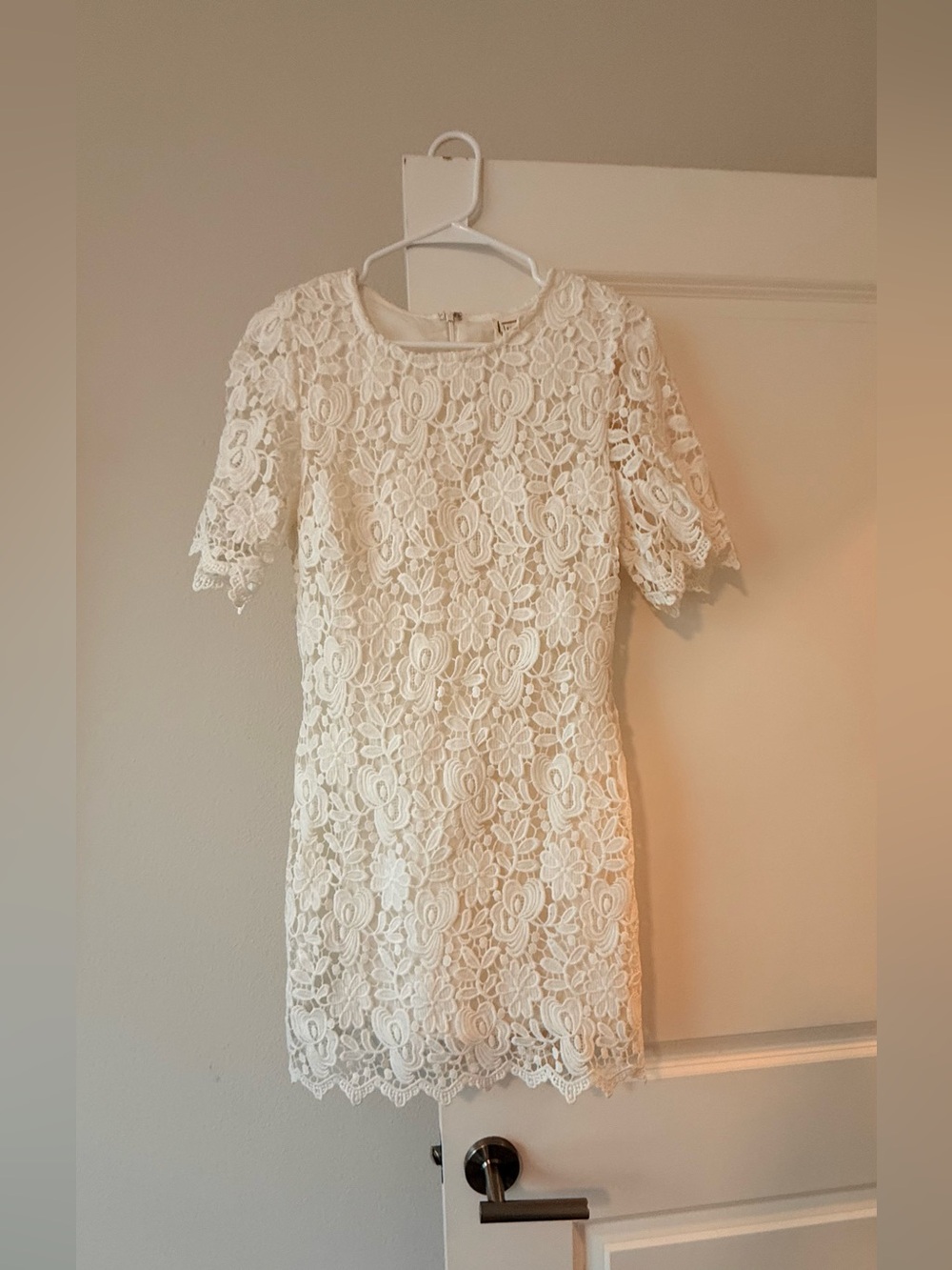 Love Riche Ivory Floral Lace Mini Dress